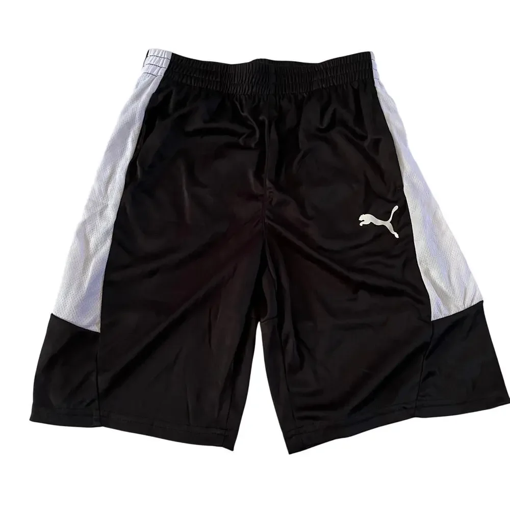 NWT Puma Black Athletic Basketball Shorts Comfort Lounge Sports Sz XL 18-20